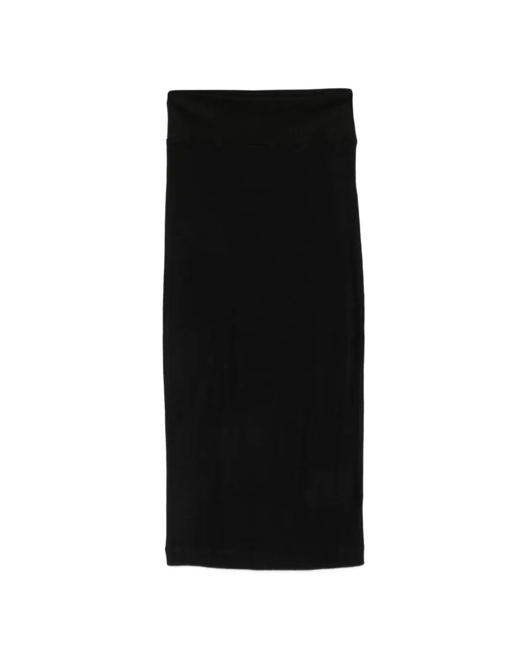 Thom Krom Black Ribbed-Knit Pencil Skirt