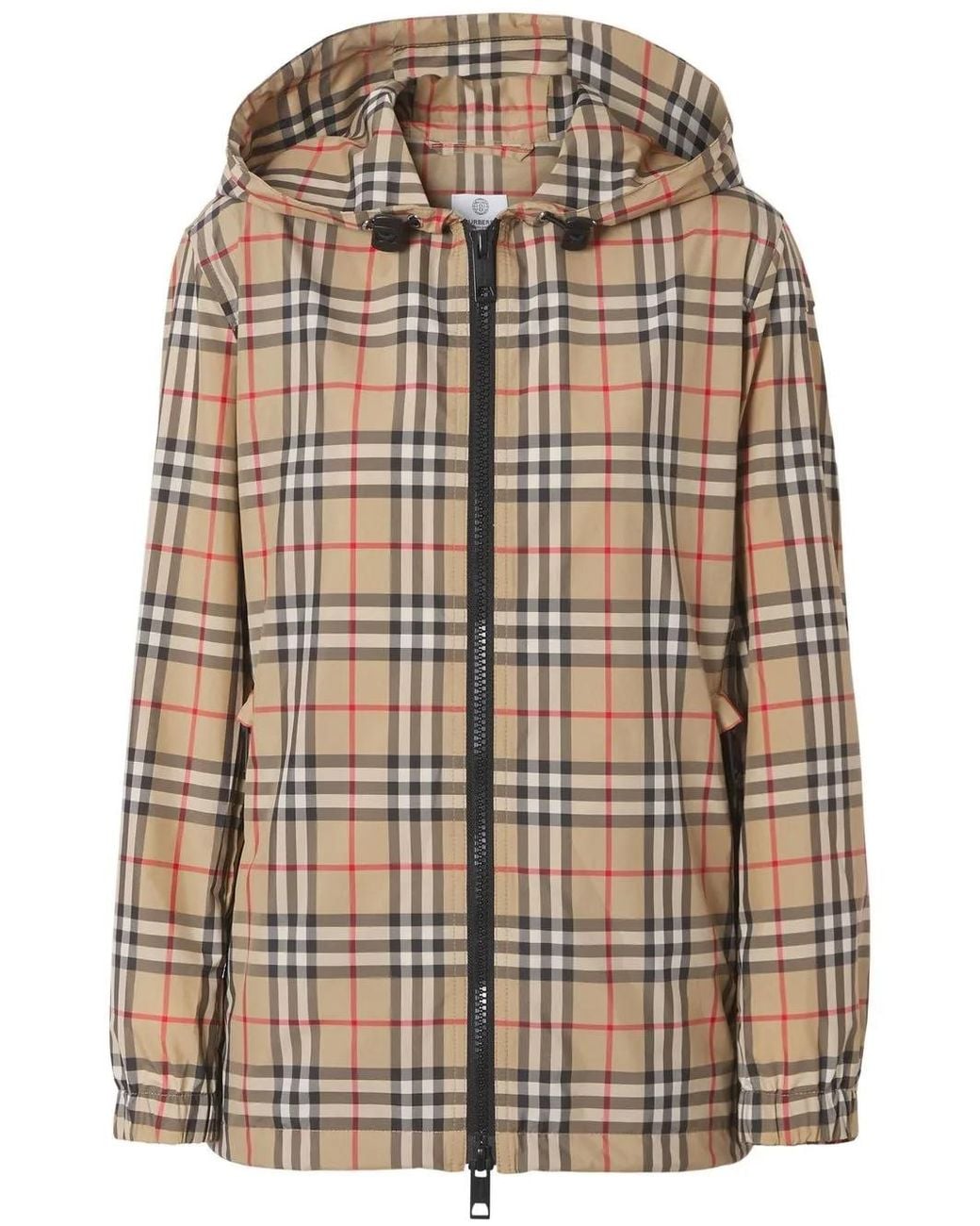 Burberry Natural Check Motif Hooded Jacket