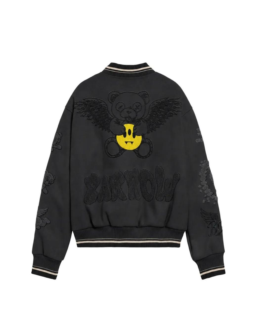 Barrow Black Logo-Patch Bomber Jacket