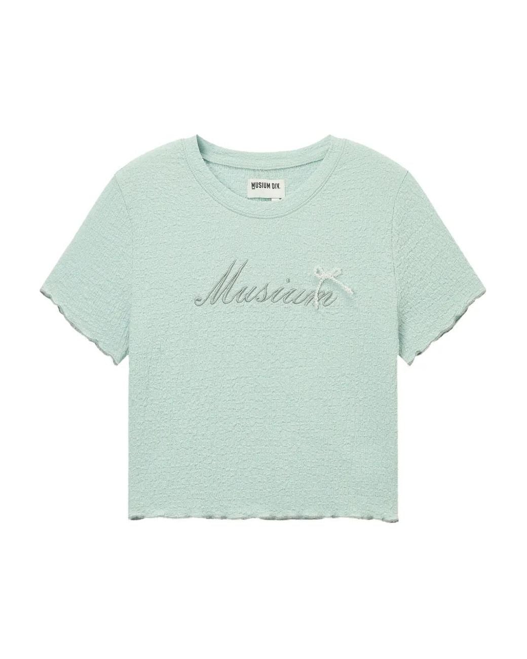 Musium Div. Blue Logo-Embroidered Crop Top