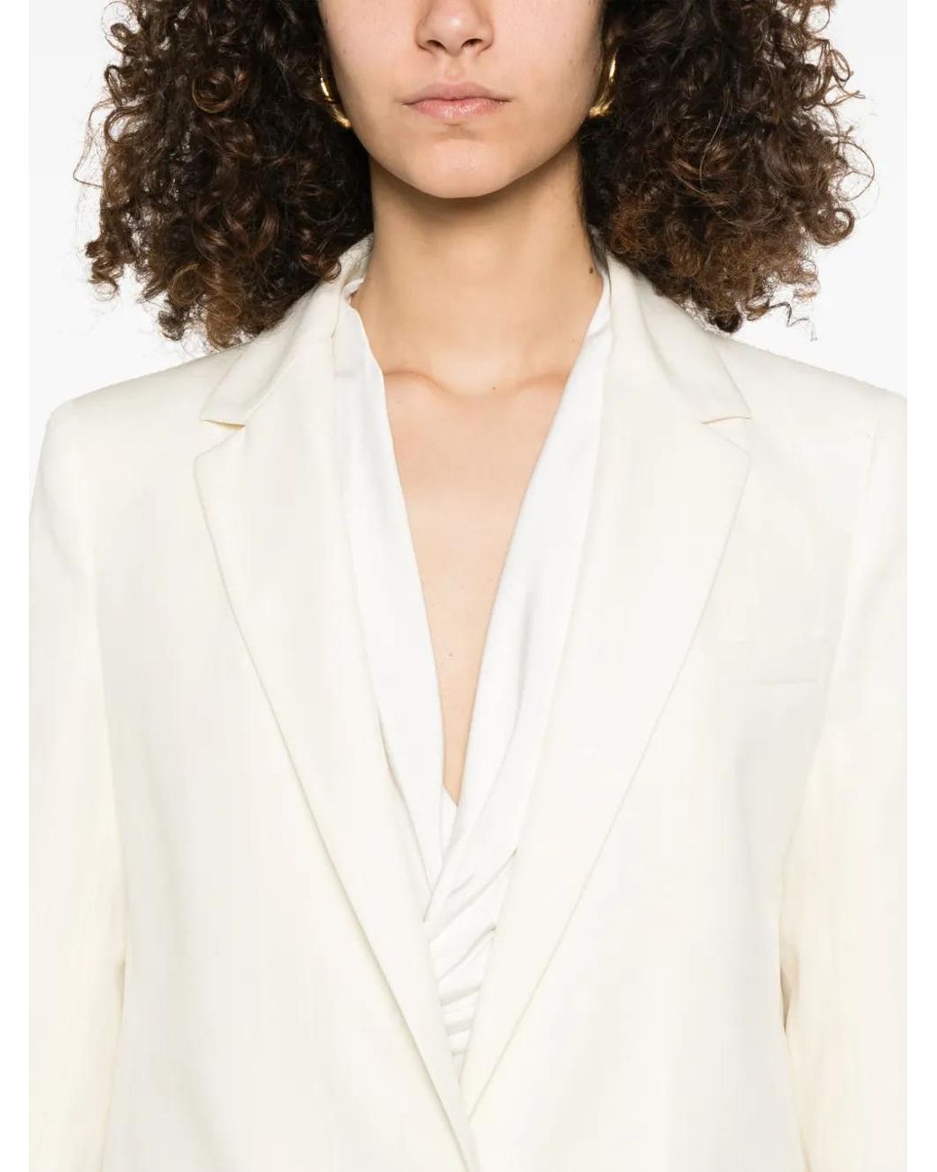 Fabiana Filippi White Slub-Texture Blazer