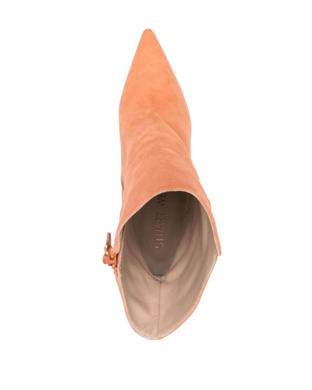 Stuart Weitzman Orange Bottes 110 Mm En Daim À Boucles