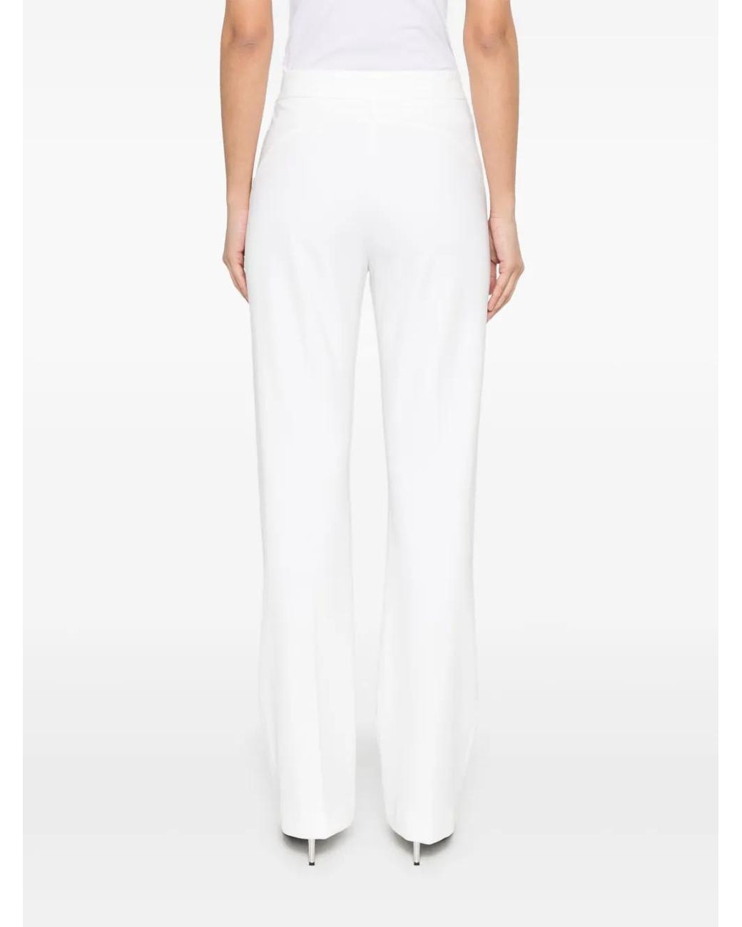 Pinko White Elegant Flared Trousers