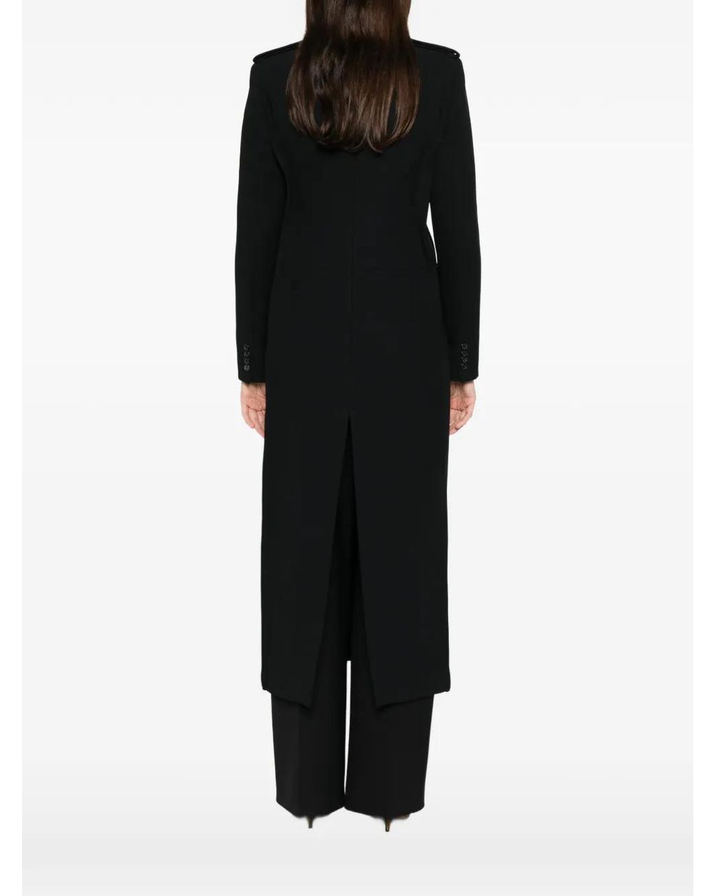 Khaite Black Button-Fastening Double-Breasted Coat