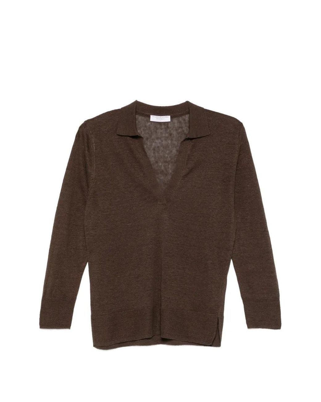 Majestic Filatures Brown Collared Sweater