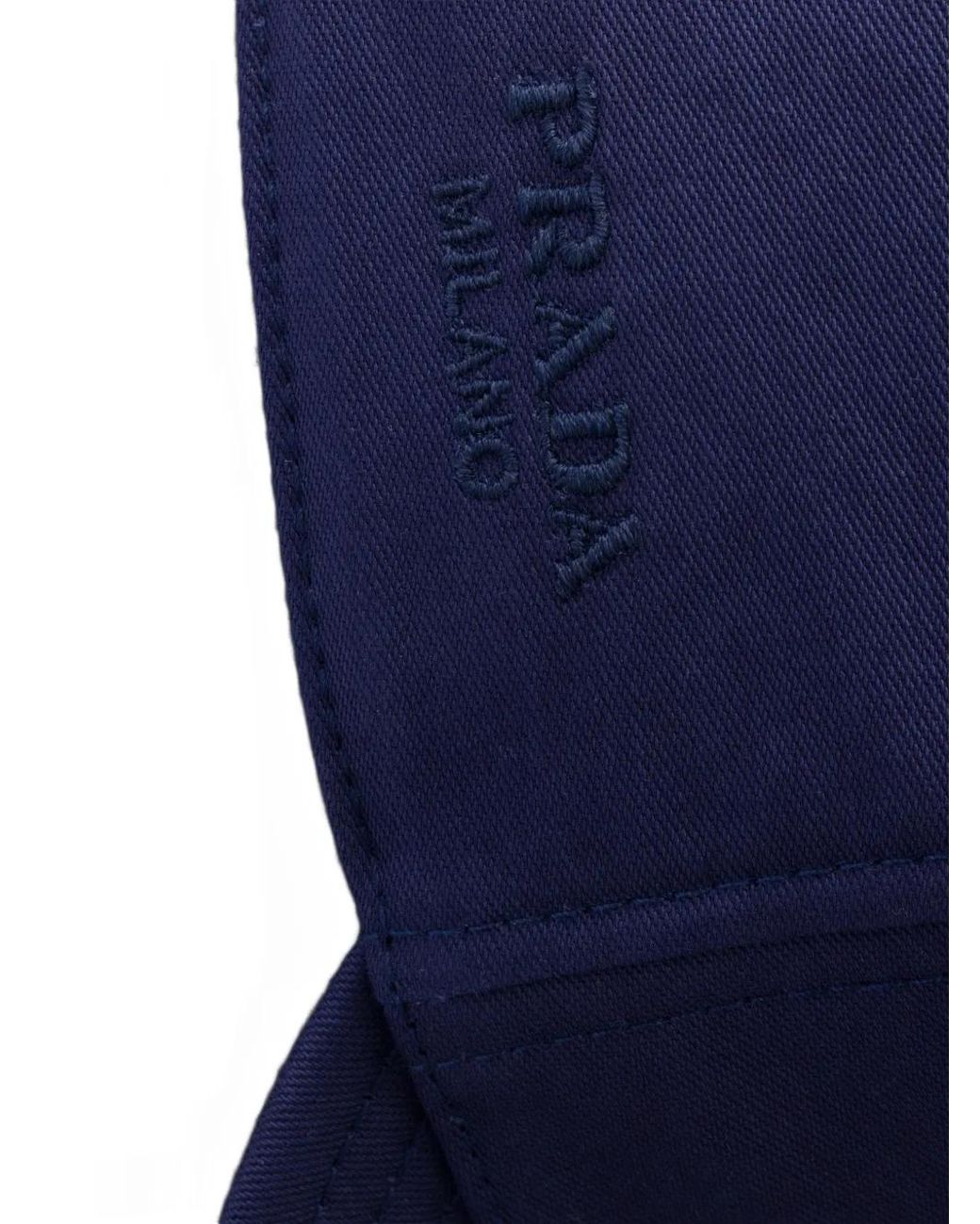 Prada Blue Old Cotton Satin Baseball Cap for men