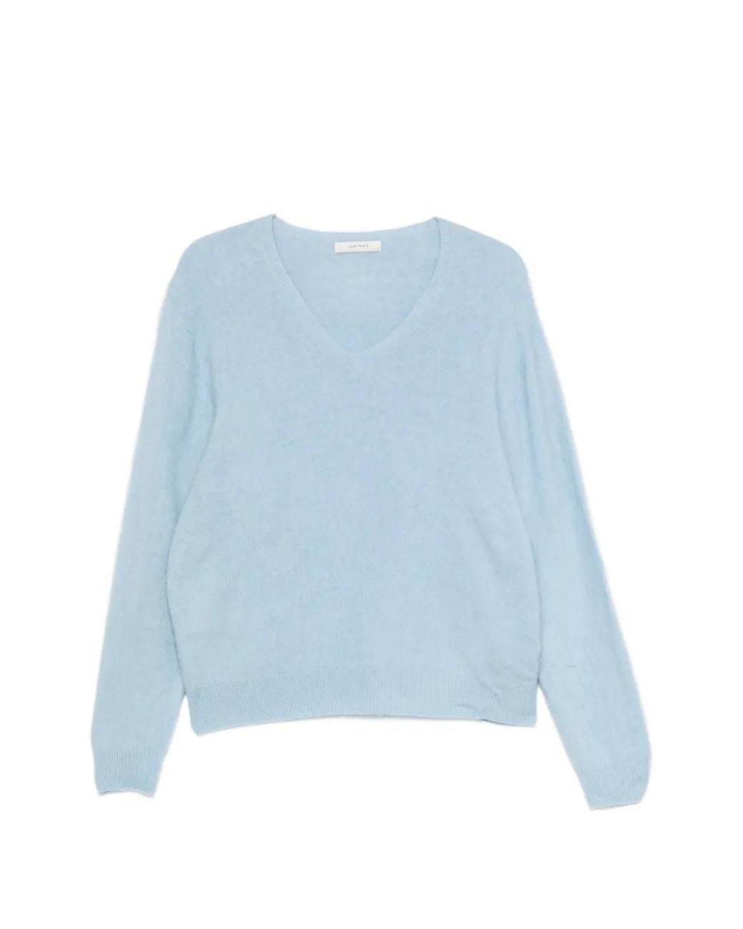 IVORY PARIS Blue Dolly V-Neck Brushed-Finish Sweater