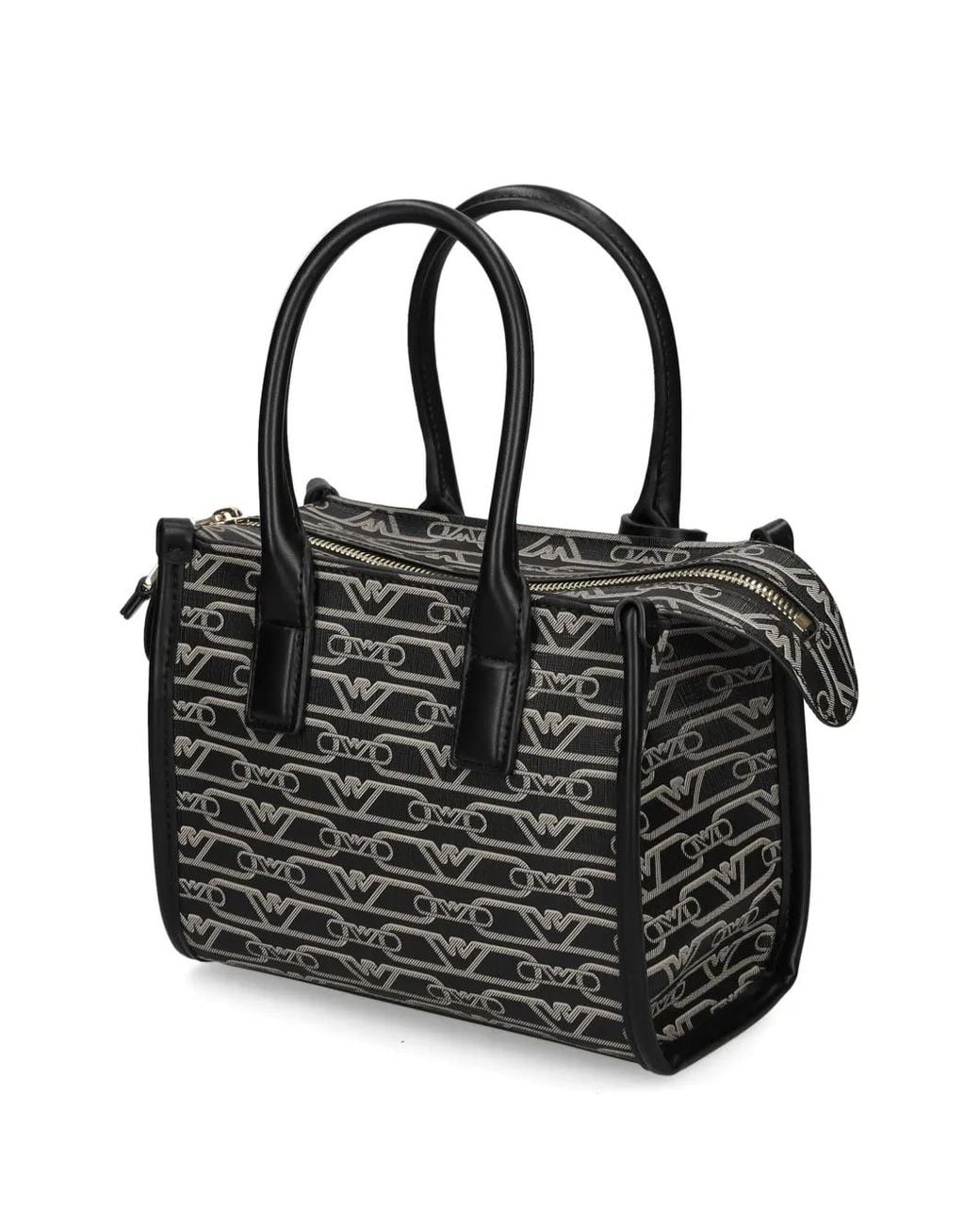 Emporio Armani Black Monogram-Patterned Mini Bag