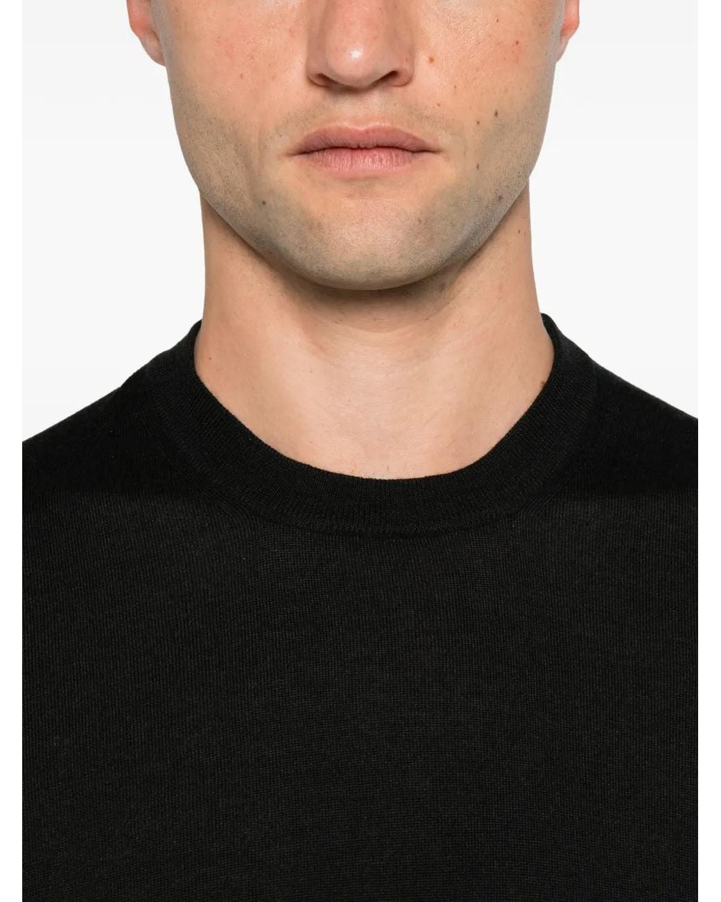 Fileria Black Crew-Neck Long-Sleeve Sweater for men
