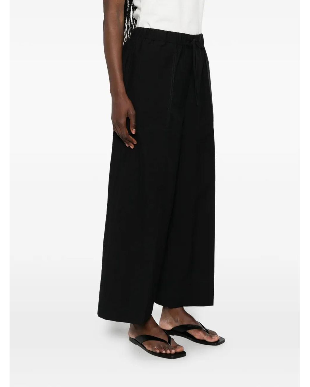Totême  Black Drawstring Patch-Pocket Trousers