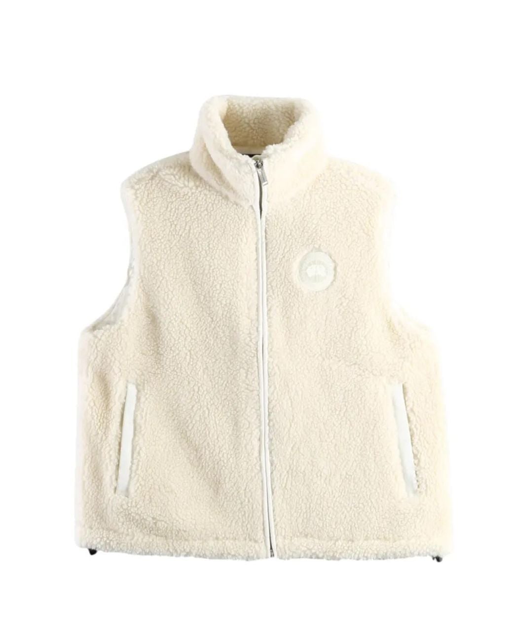 Canada Goose White Soren Fleece-Texture Gilet