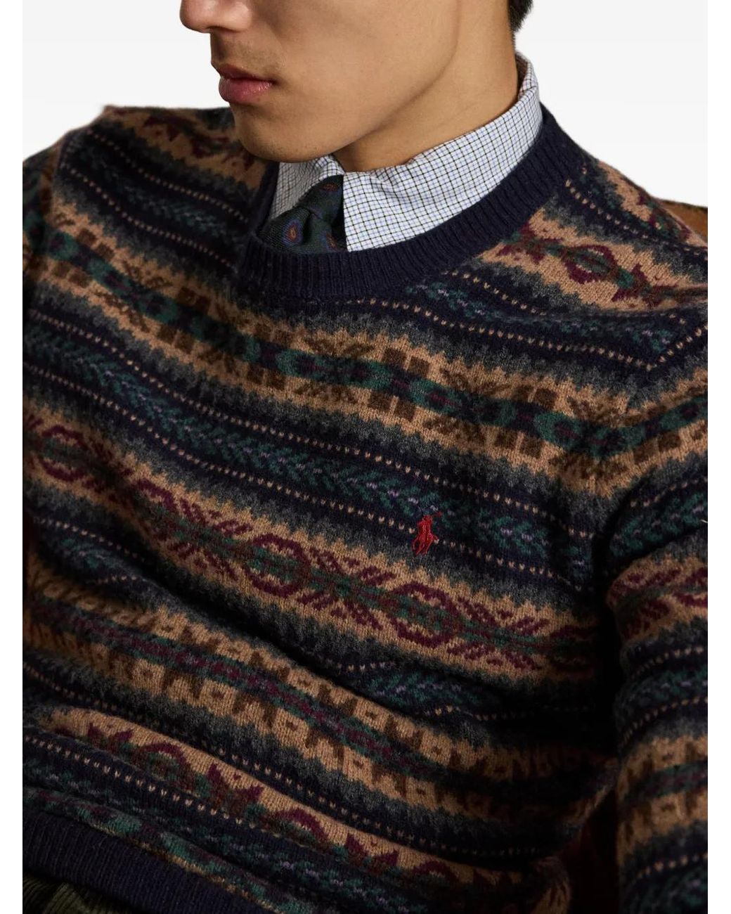 Polo Ralph Lauren Black Fair Isle Sweater for men