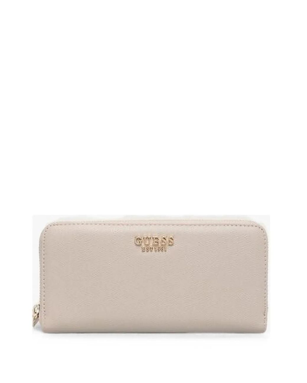 Guess Natural Amorette Logo-Plaque Zip-Around Wallet