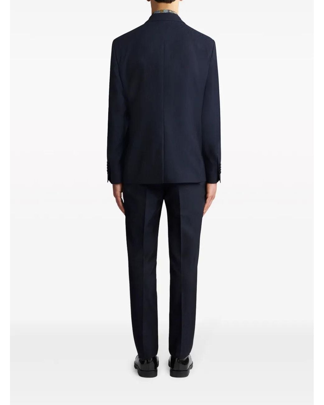 Etro Blue Peak-Lapel Single-Breasted Blazer for men