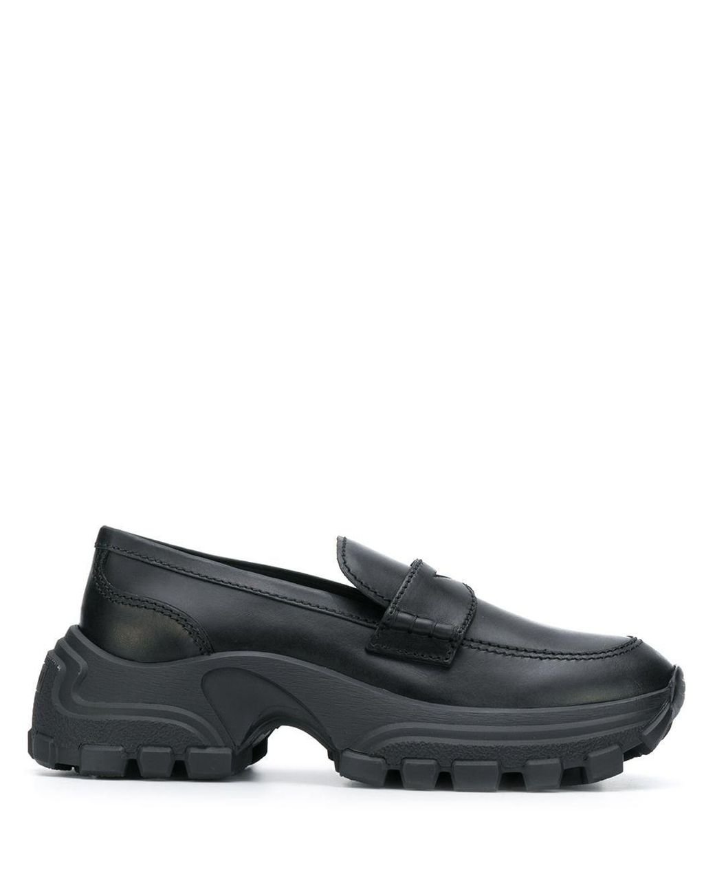 Miu Miu Leather Chunky Sole Penny Loafers in Nero (Black) - Save 68% - Lyst