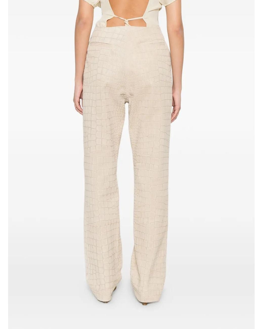 TOVE White Pantalon Tieve À Effet Peau De Crocodile