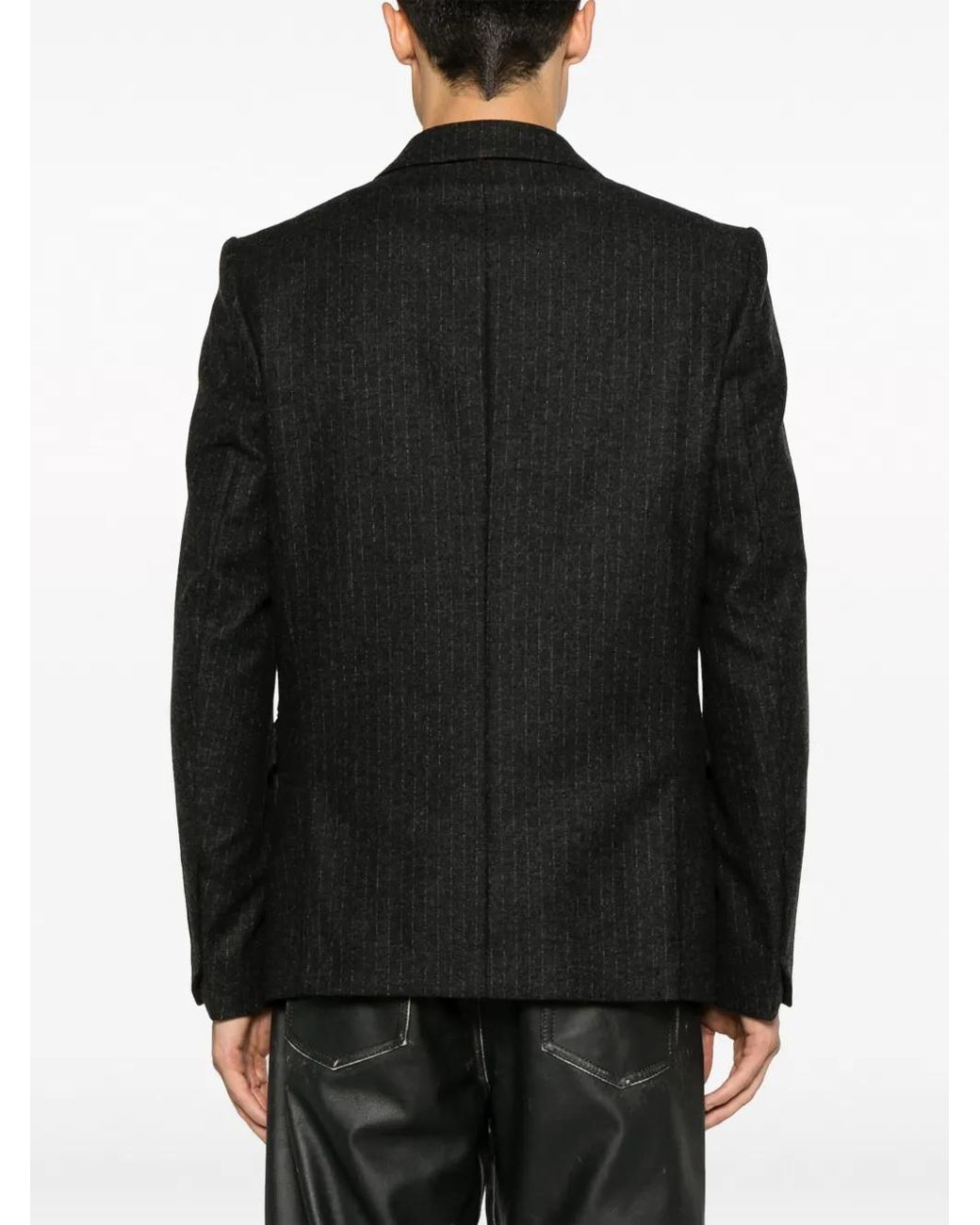 Zadig & Voltaire Black Viks Striped Single-Breasted Blazer