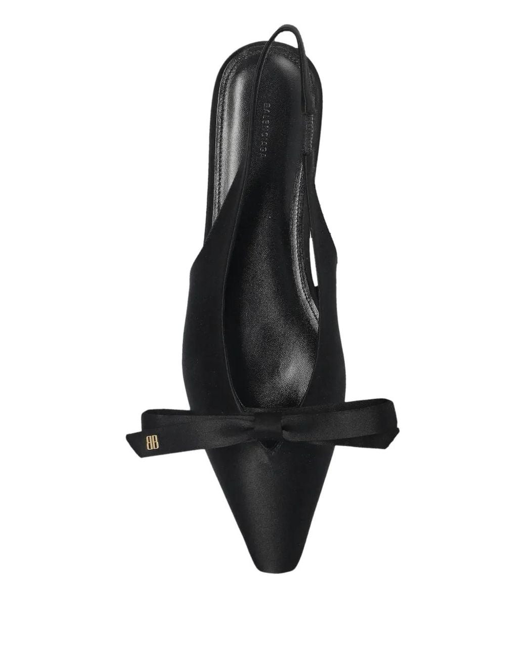 Balenciaga Black Bow Slingback Flat Pumps