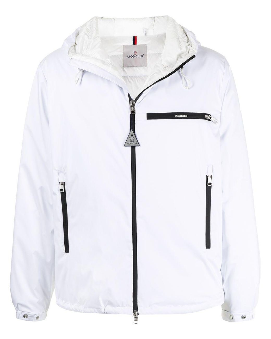 Moncler Hooded Padded Jacket in White for Men - Lyst