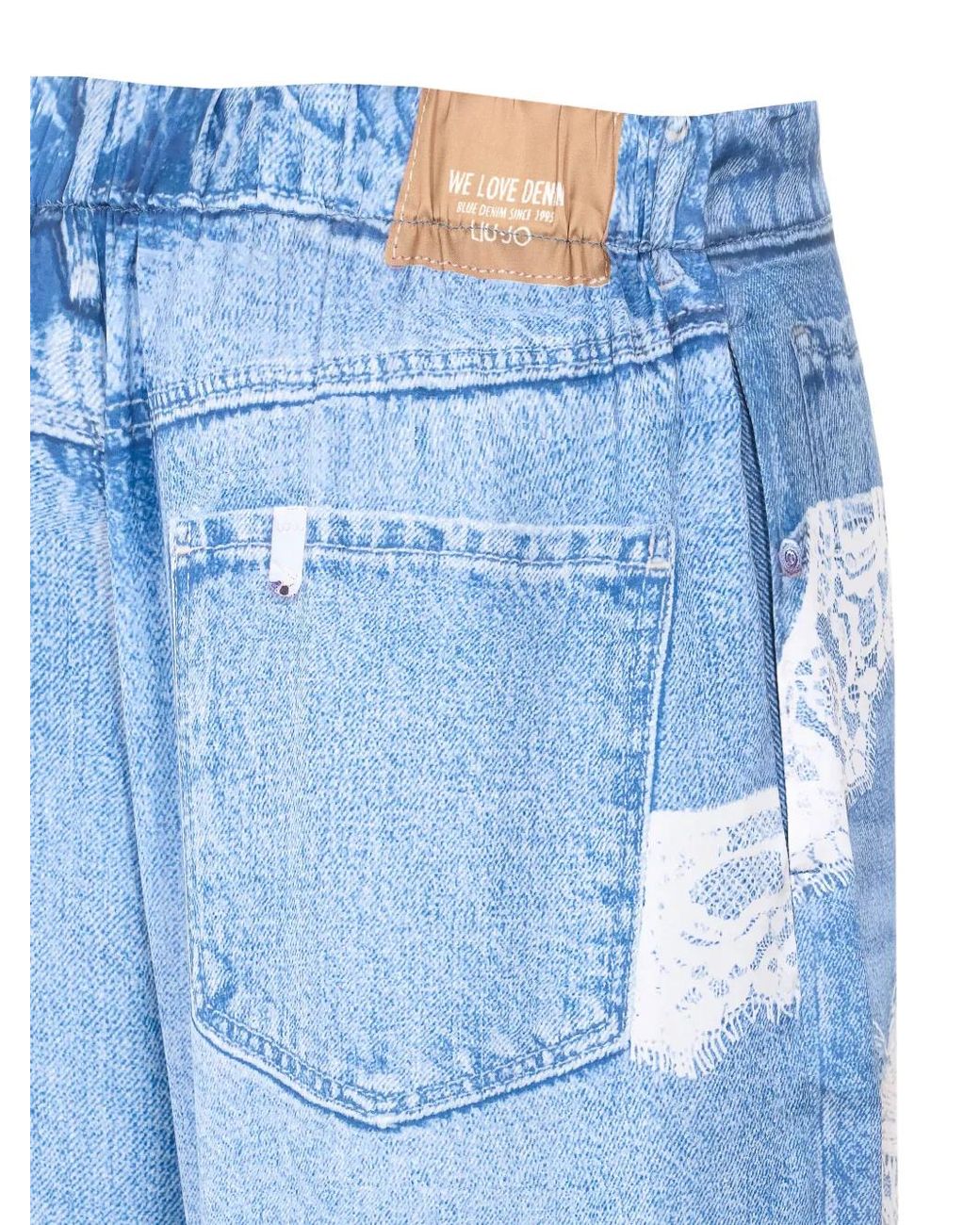 Liu Jo Blue Pantalon À Effet En Jean
