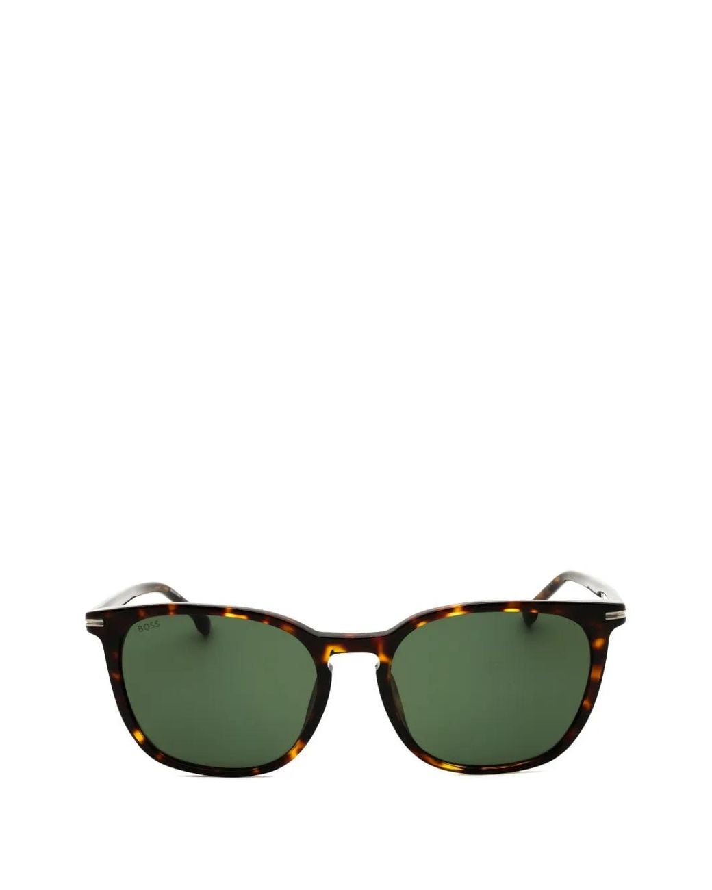 Boss Green Tortoiseshell-Effect Rectangle-Frame Sunglasses for men