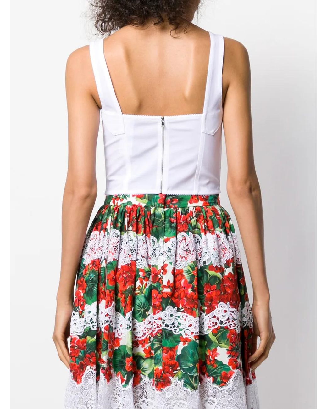Dolce & Gabbana White Jacquard Corset Bustier