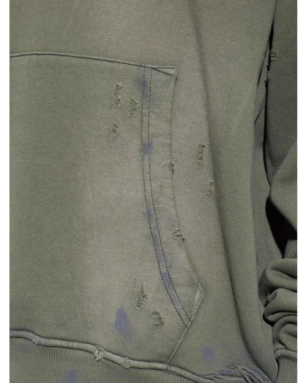 DIESEL Green Hoodie S-Keithy Effet Usé for men