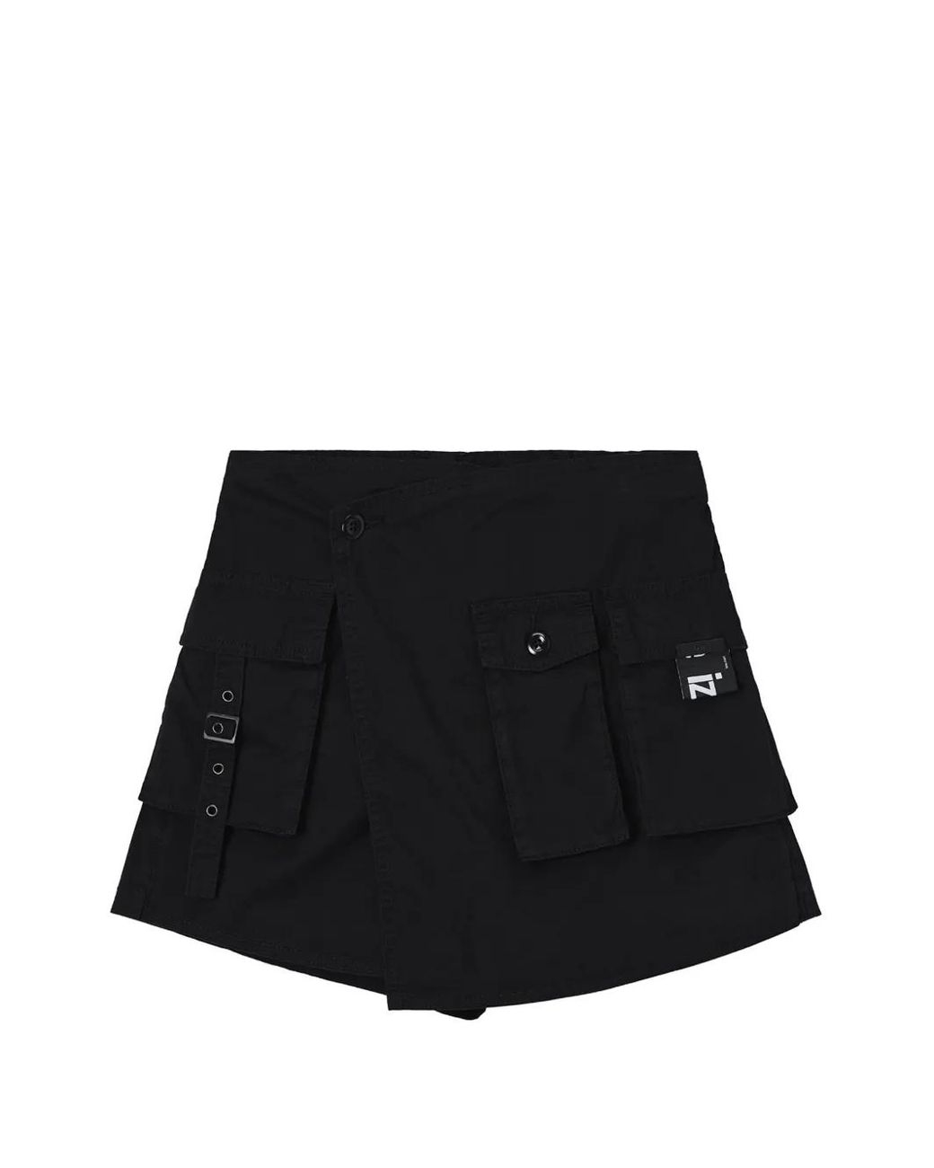 Izzue Black Logo-Patch Shorts