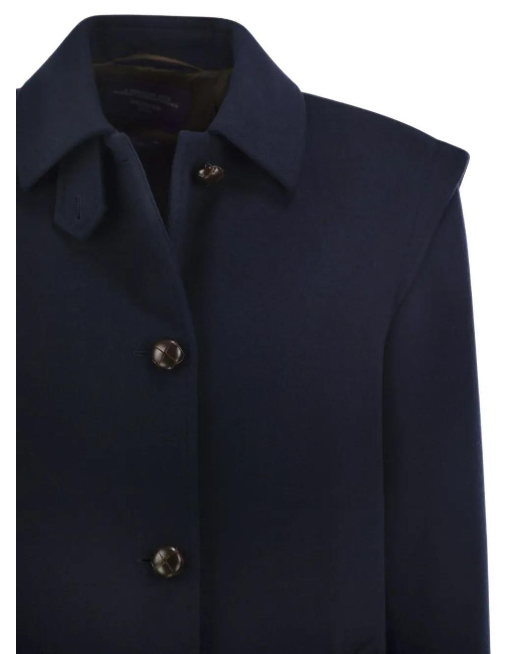 Weekend by Maxmara Blue Button-Fastening Flared Coat