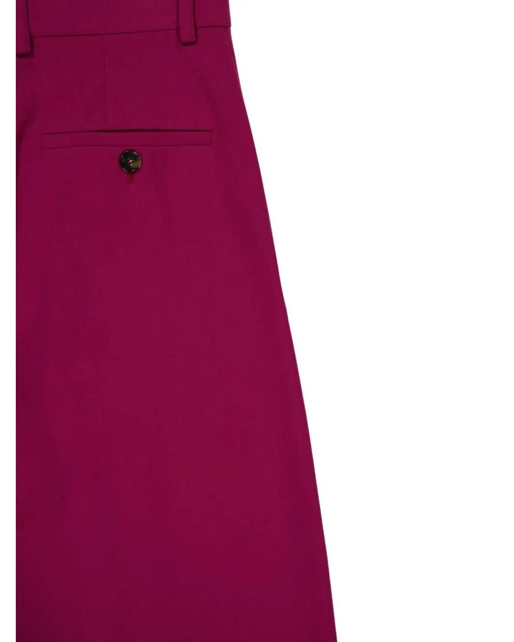 Stella McCartney Purple Wool High-Waisted Tailored Trousers