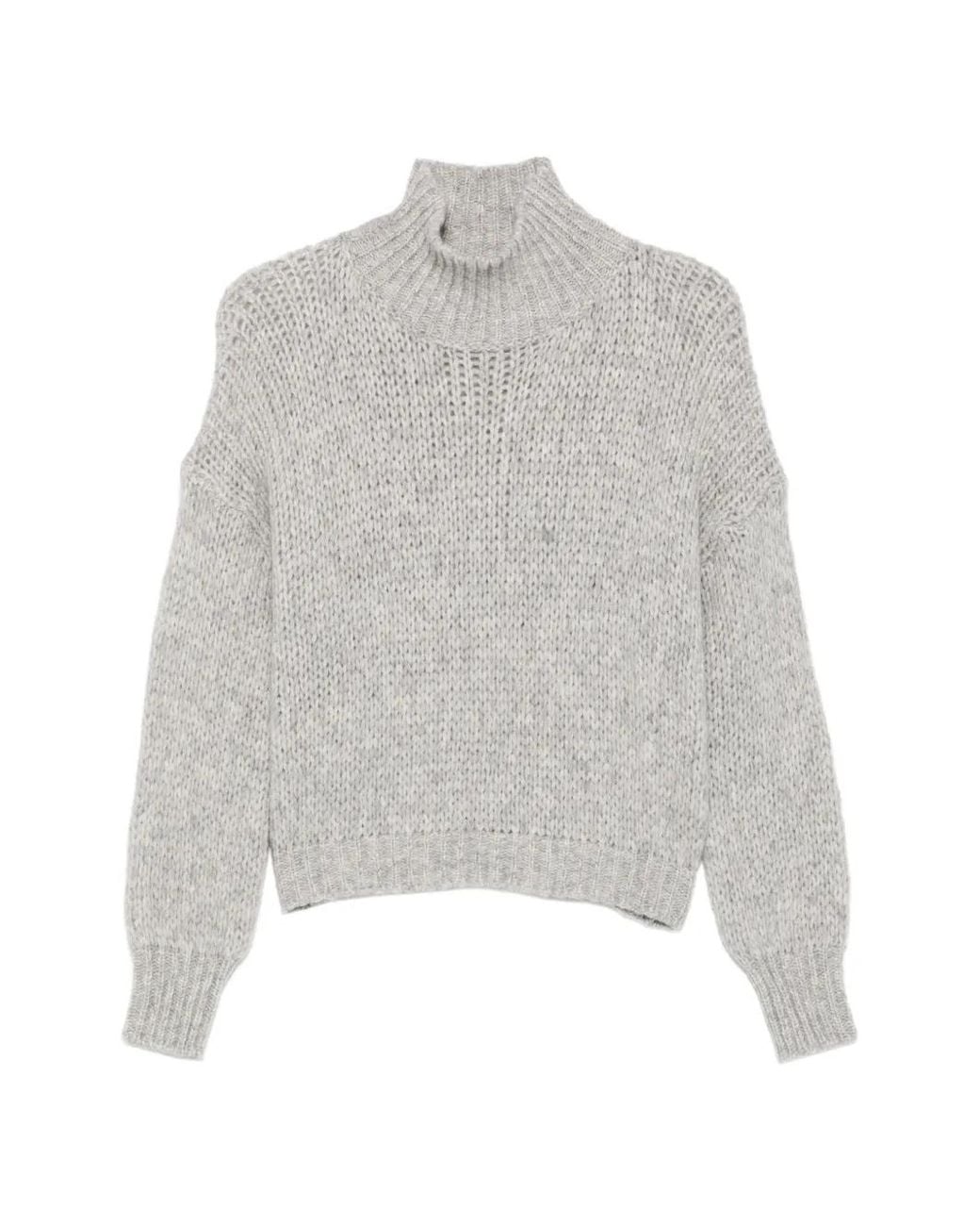 Roberto Collina White Chunky-Knit High-Neck Sweater