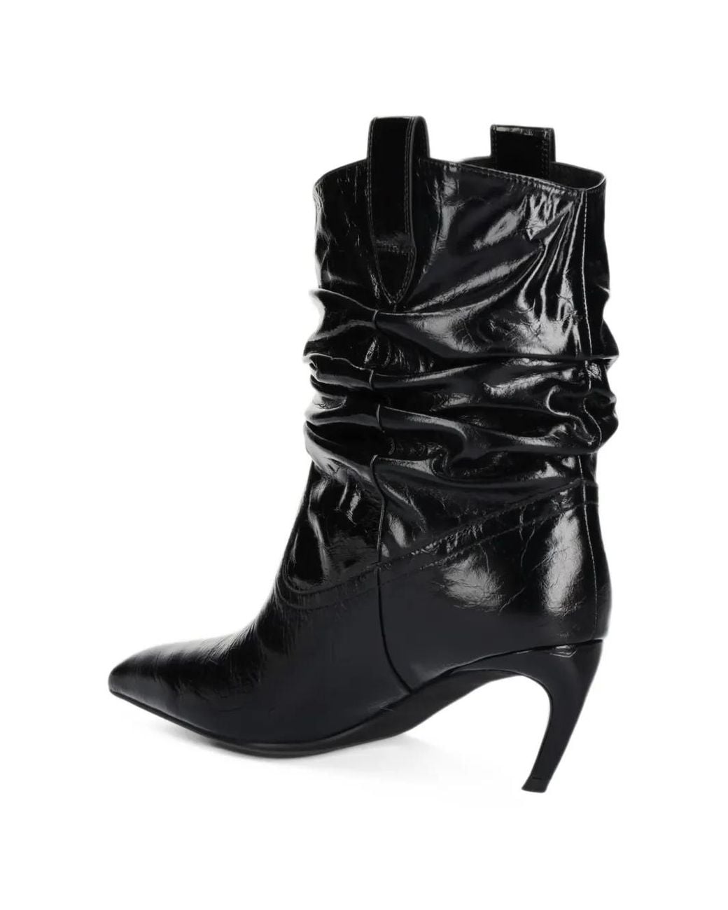Jeffrey Campbell Black Desolation Ruched Pointed-Toe Boots