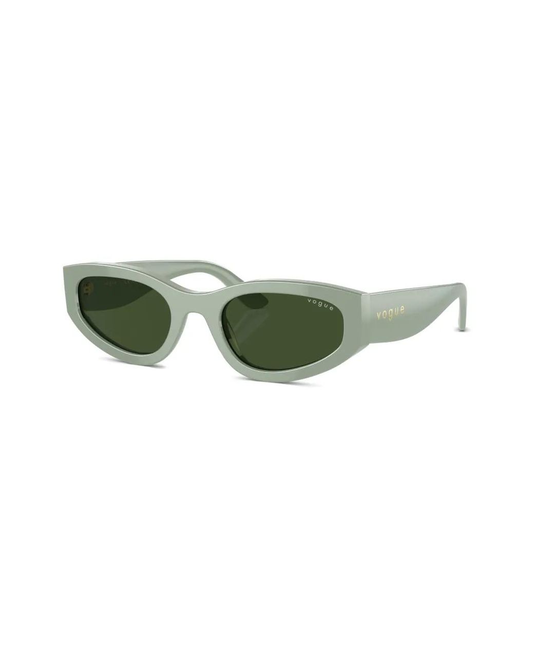 Vogue Eyewear Green Logo-Print Oval-Frame Sunglasses