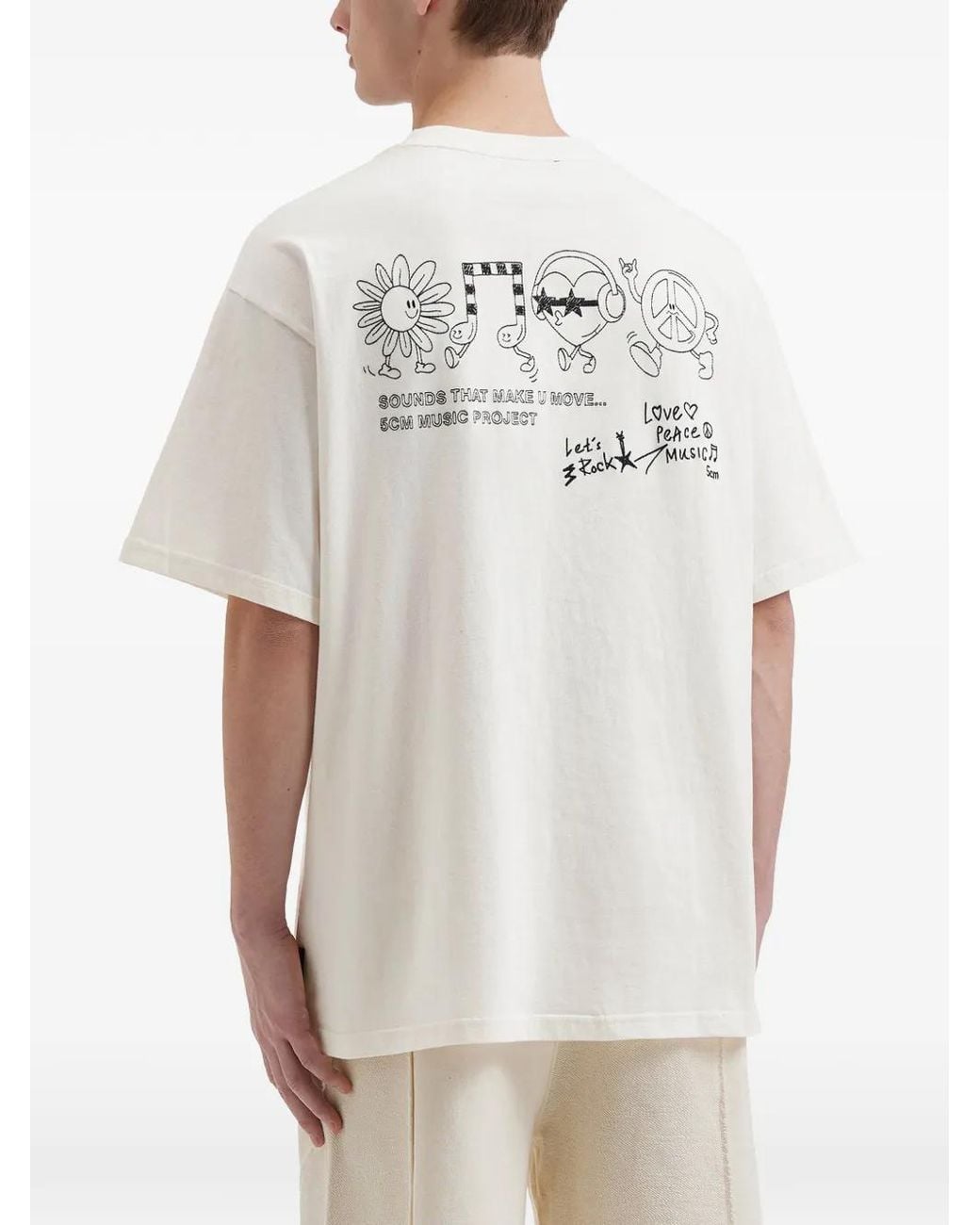 FIVE CM White Short-Sleeved Embroidered T-Shirt for men