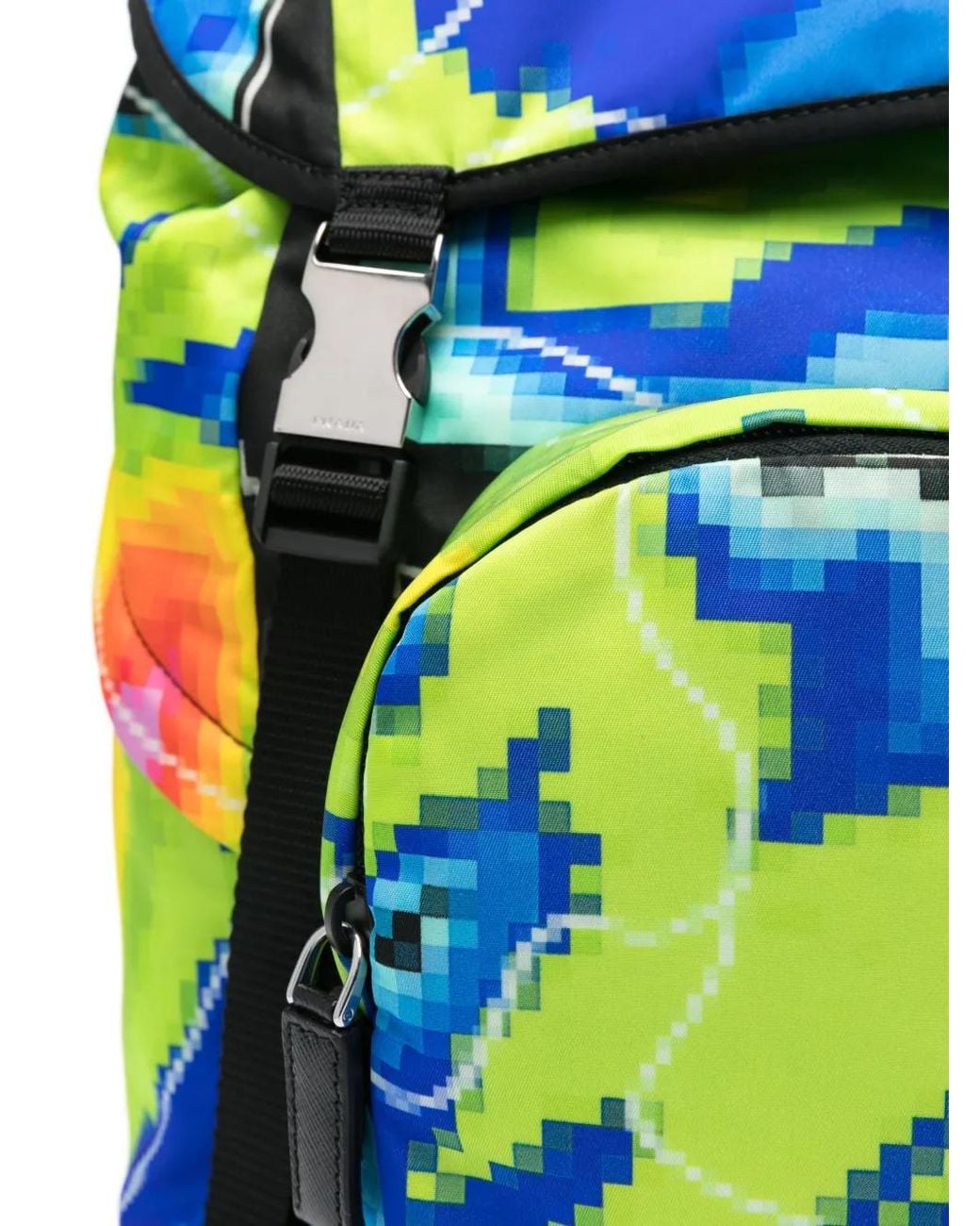 Prada Blue Pixel-Print Backpack for men
