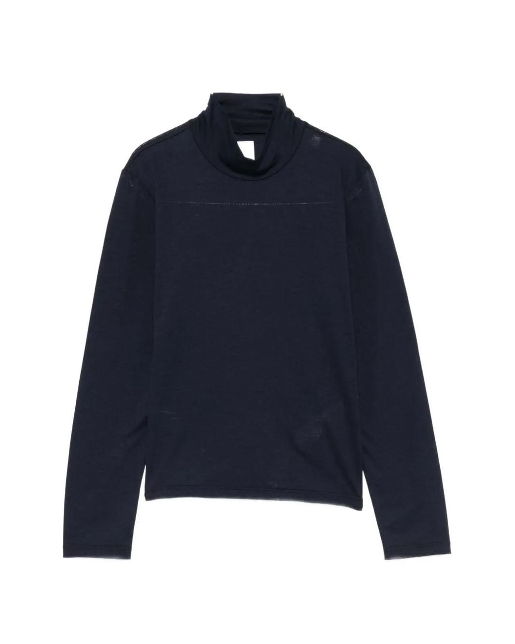 Eleventy Blue Long-Sleeve Roll-Neck T-Shirt