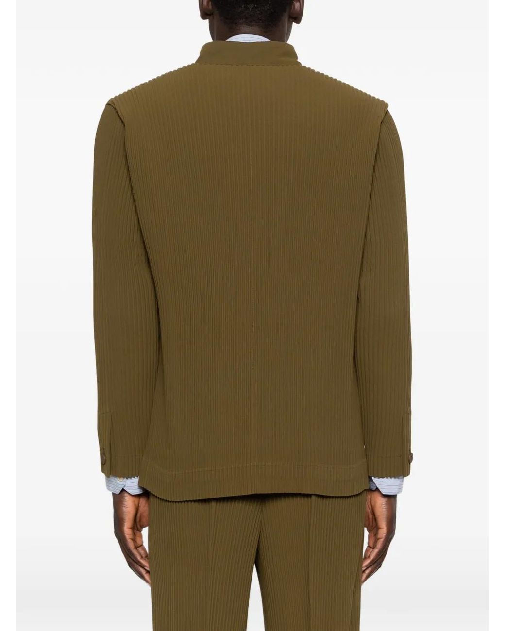 Homme Plissé Issey Miyake Green Blazer À Design Plissé for men
