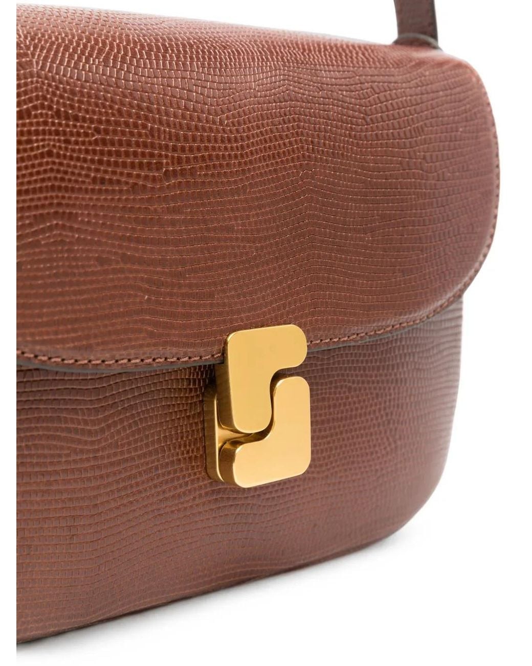 Soeur White Bellissima Lizard-Effect Leather Shoulder Bag