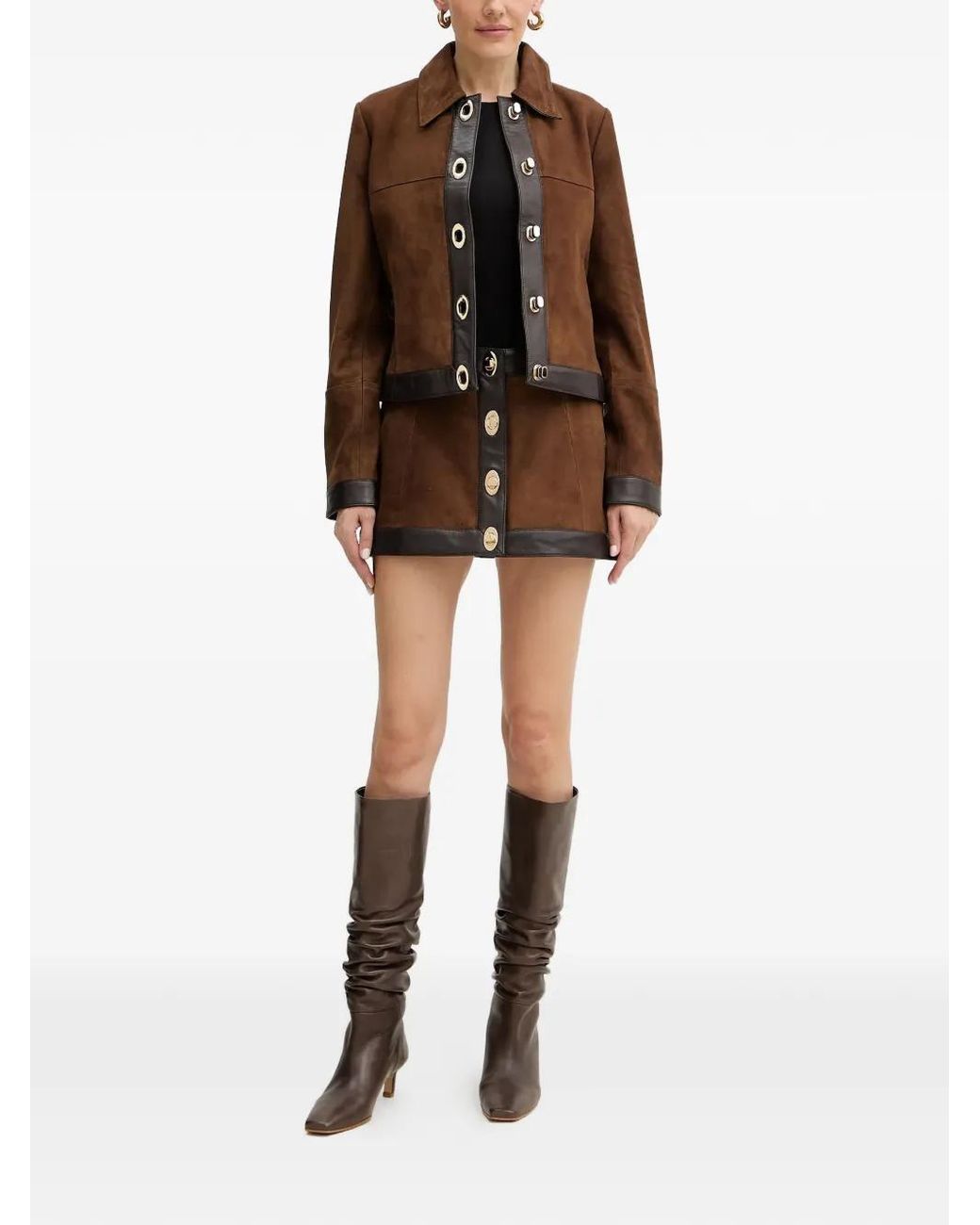 Retrof te Nanna Suede Jacket In Brown Lyst retrof-te-nanna-suede-jacket-in-brown-lyst