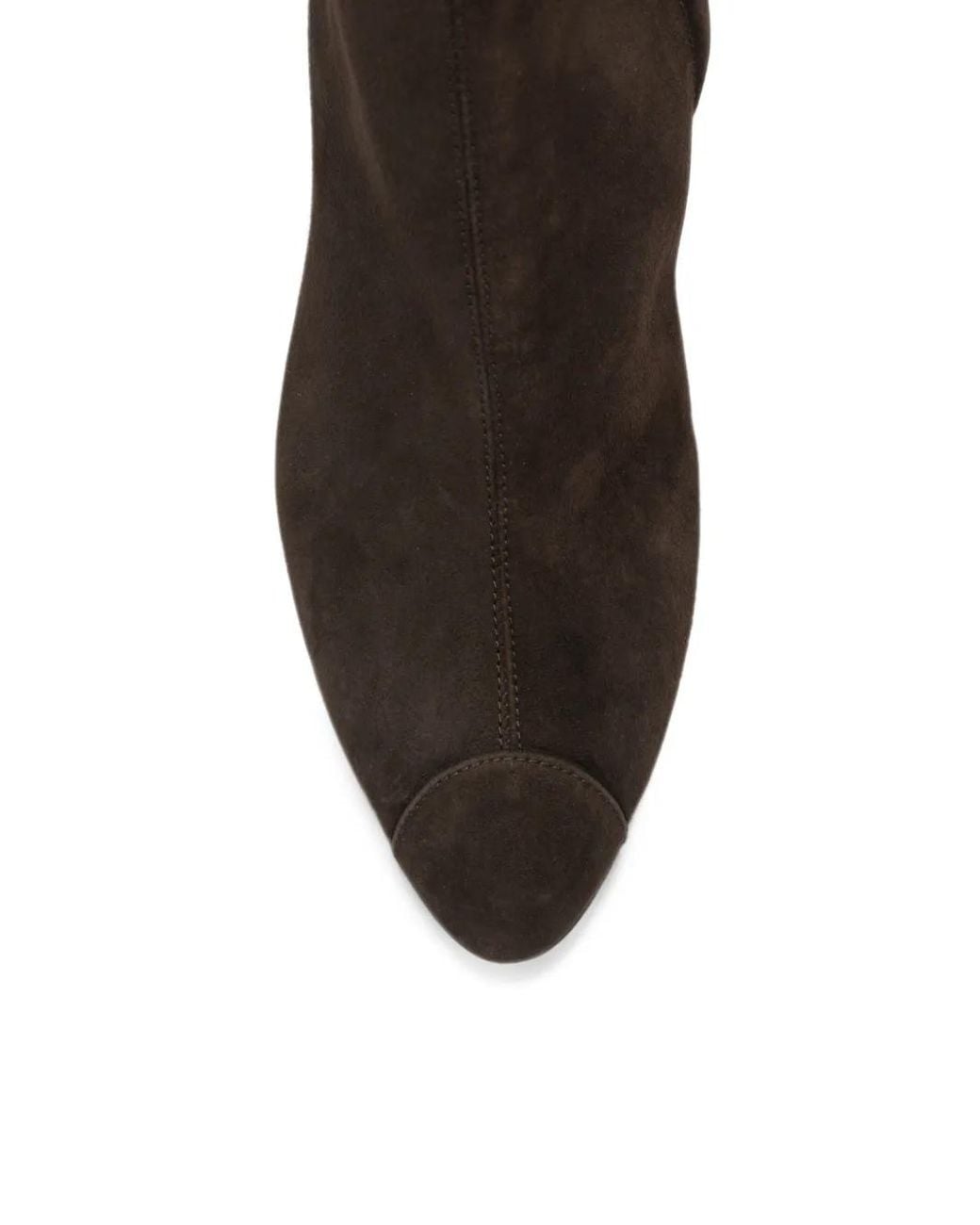 Aeyde Black Mia Cap Suede Wedge-Heel Ankle Boots