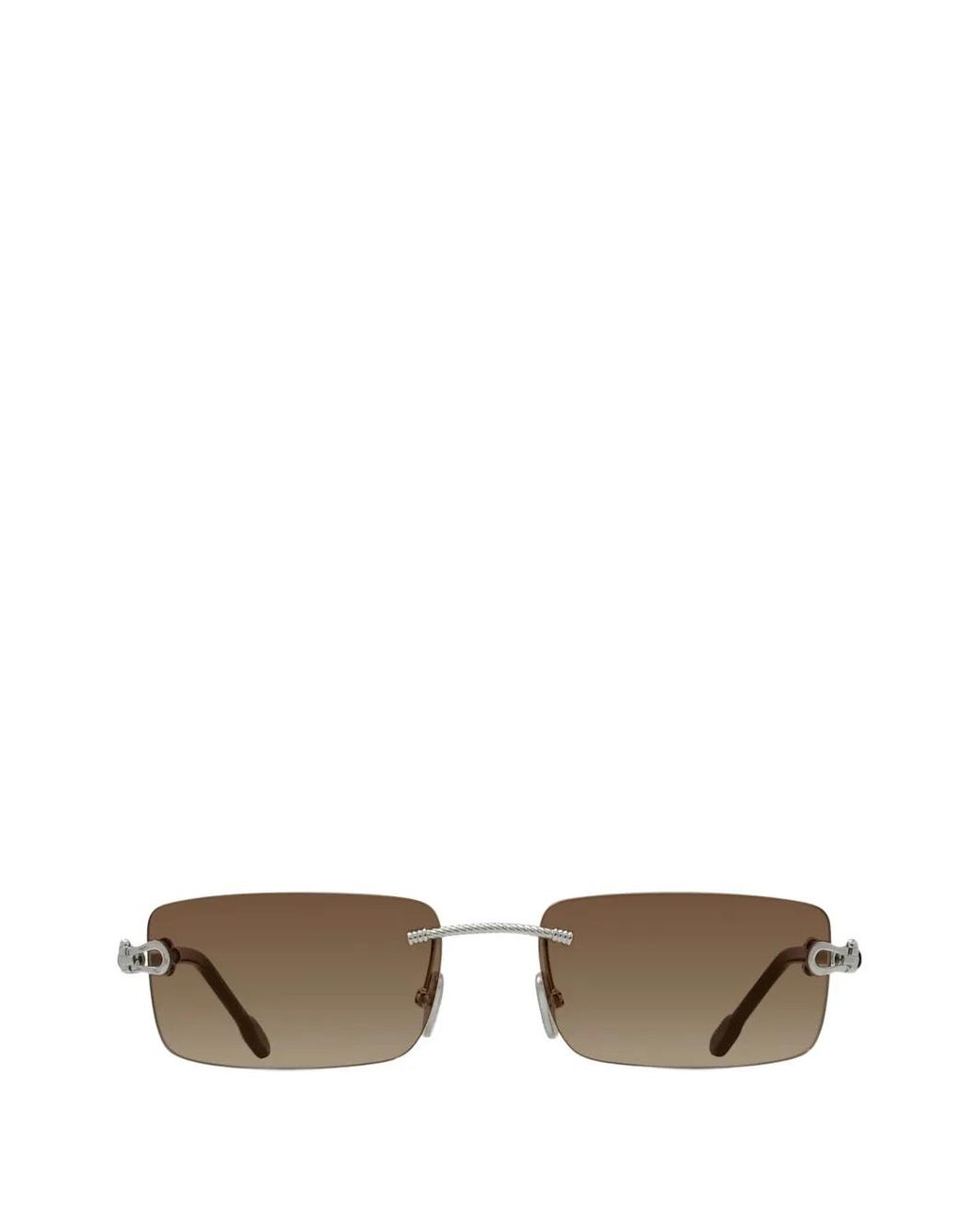Fred Metallic Rimless Rectangle-Frame Sunglasses