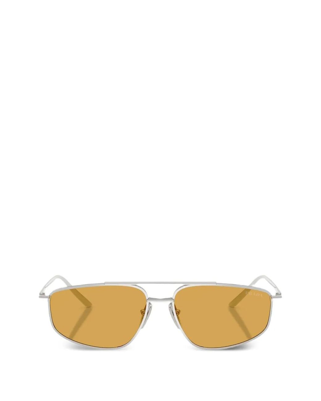 Prada Metallic Lunettes De Soleil À Monture Géométrique