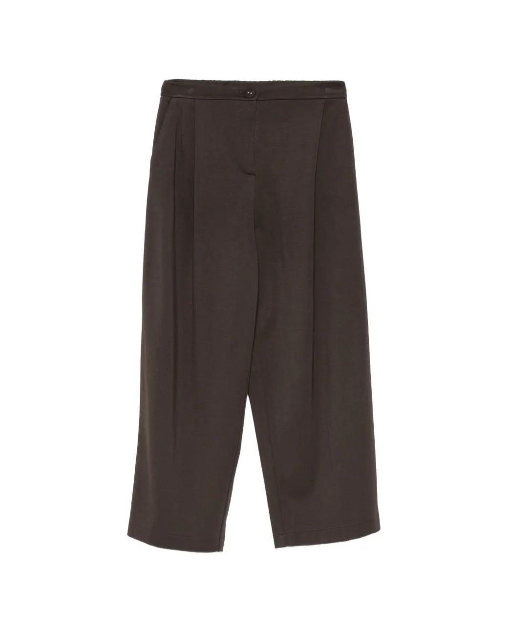 Imperial Gray Wide-Leg Cropped Trousers