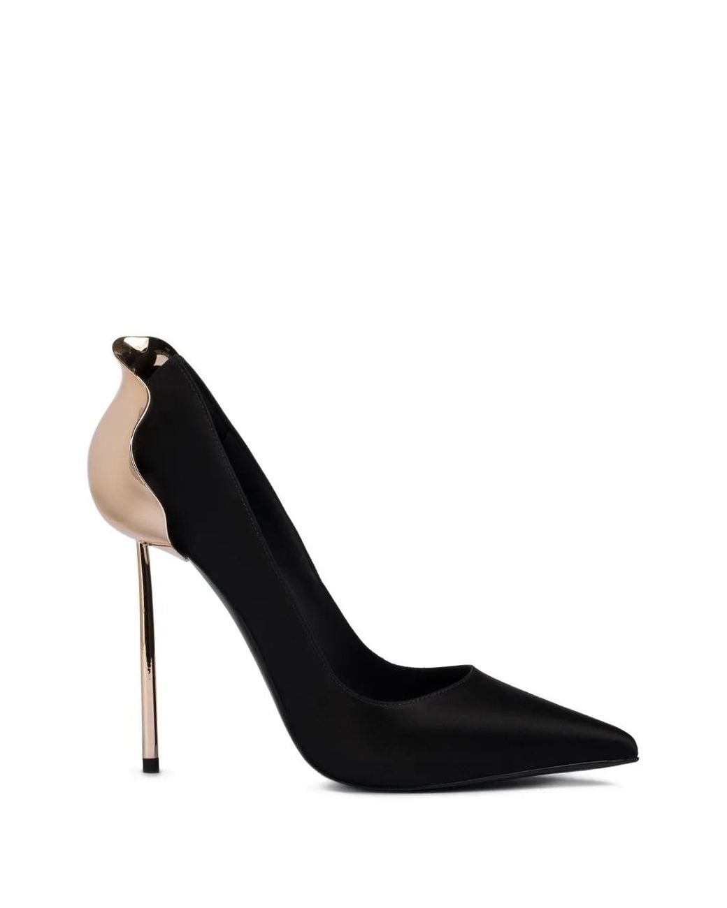 Le Silla Black Petalo Metallic-Detail Pumps
