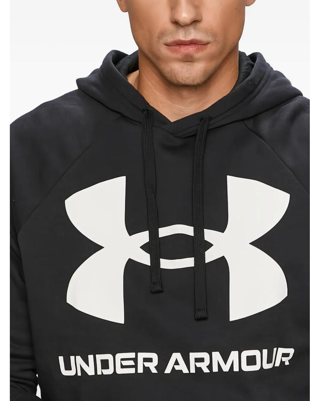 Under Armour Black Rival Logo-Print Hoodie for men