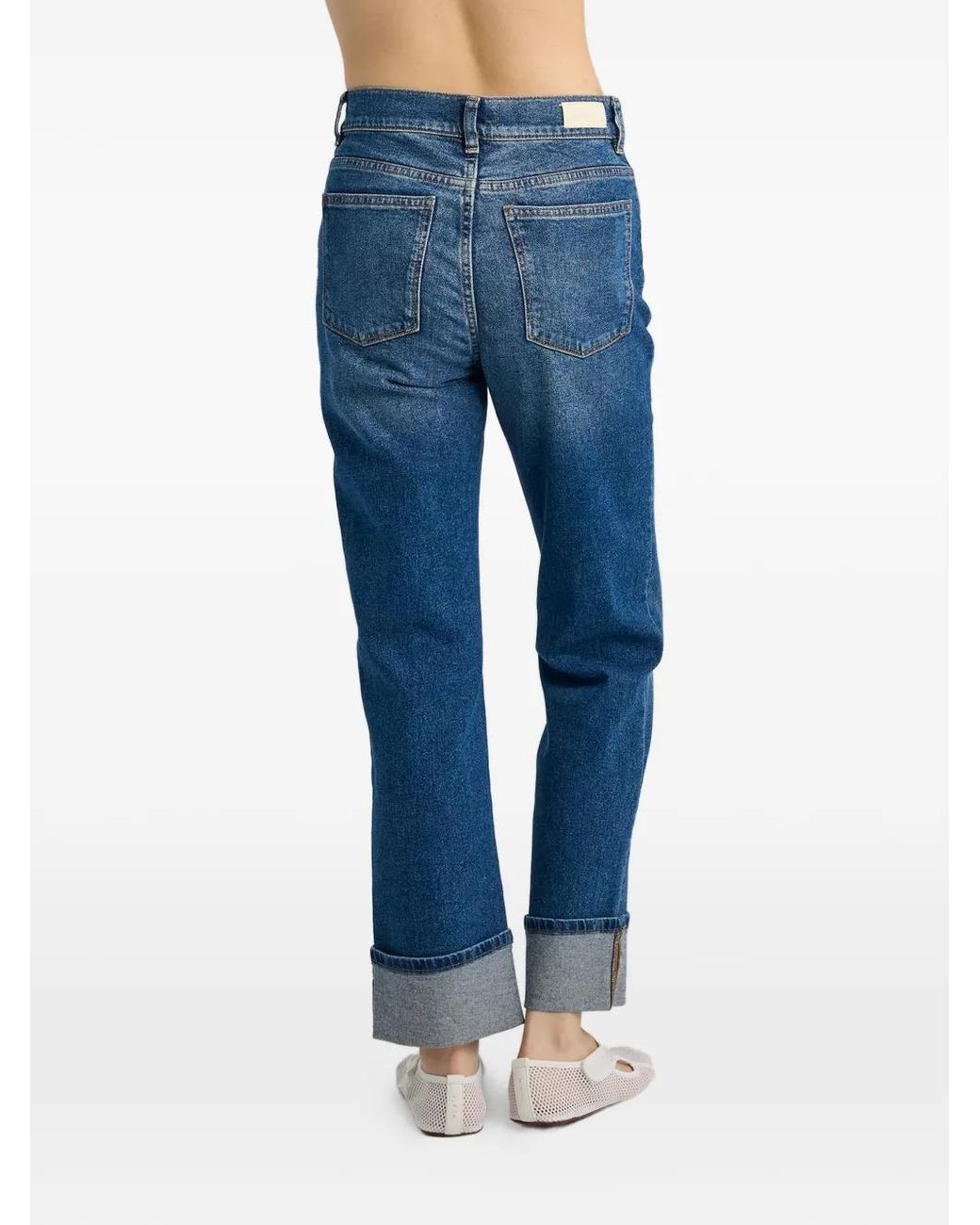 DL1961 Blue Cuffed High-Rise Jeans