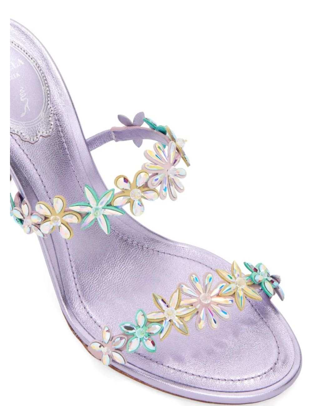 Rene Caovilla White Eva Floral-Detail Heeled Sandals