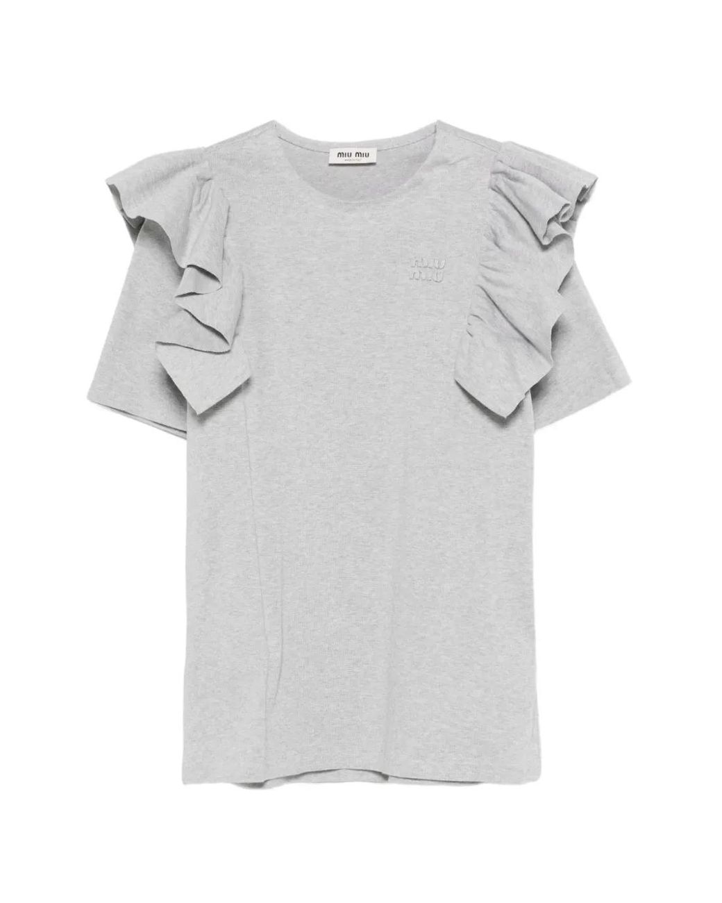 Miu Miu Gray Ruffled Dress
