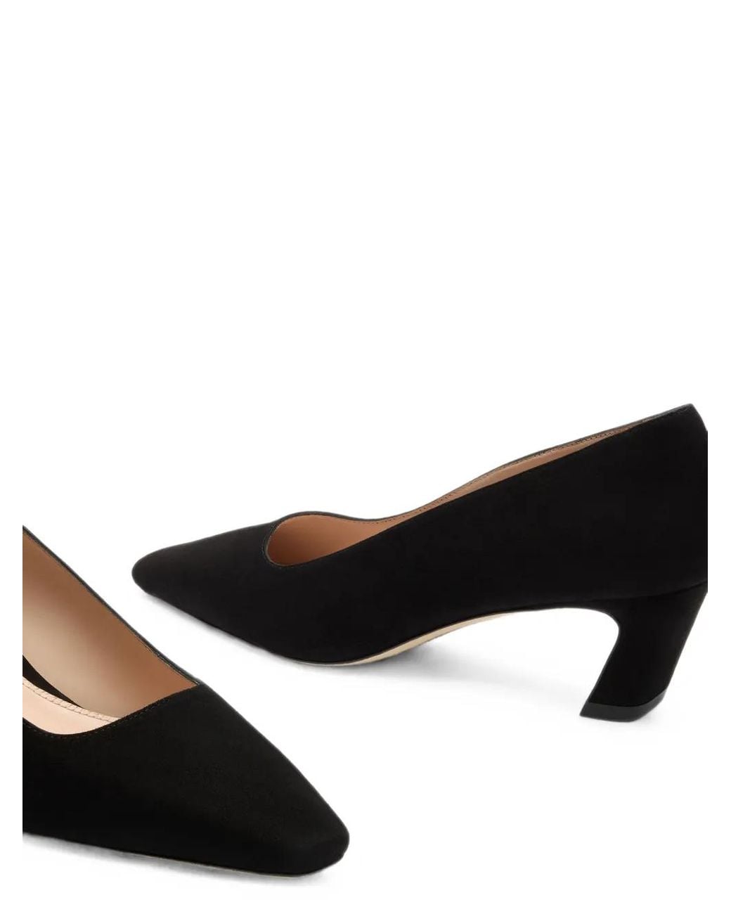 Stuart Weitzman Black Stassi Pointed-Toe Pumps