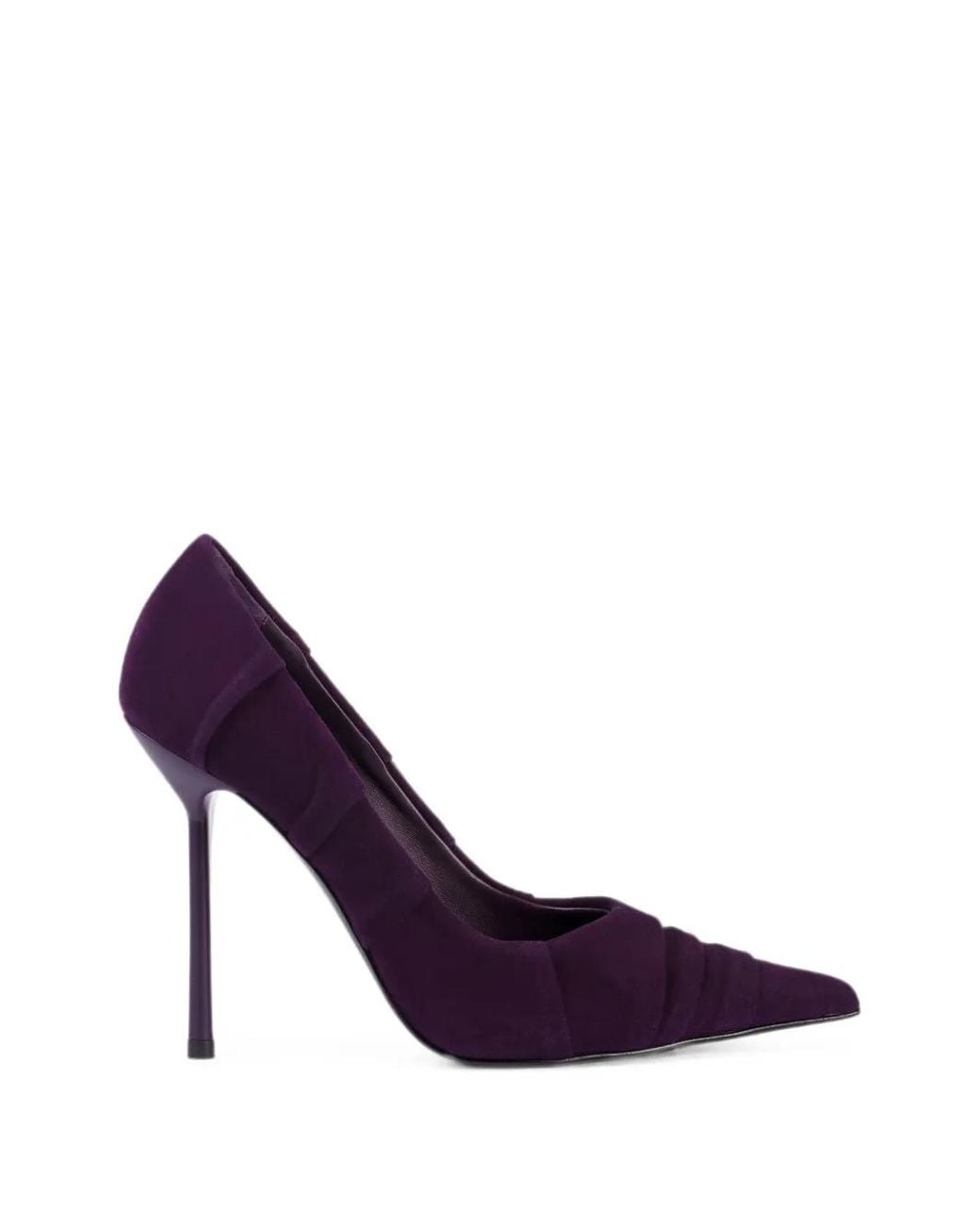 Le Silla Purple Bella Draped Suede Pumps